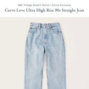 abercrombie curve love 90s straight ultra high rise jeans size 26L